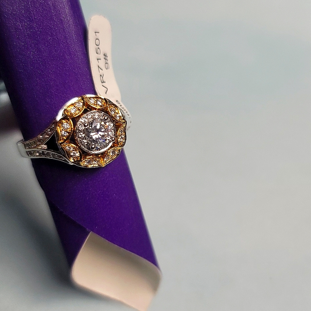 925 Sterling Silver 1.00 ctw Diamonique Diamond Engagement Ring